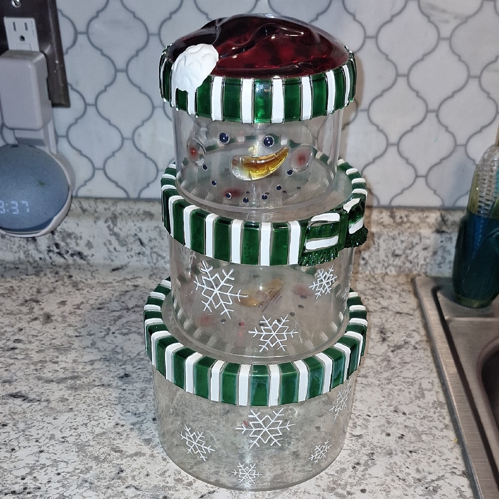 Home Interiors Festive Glass Canister Set